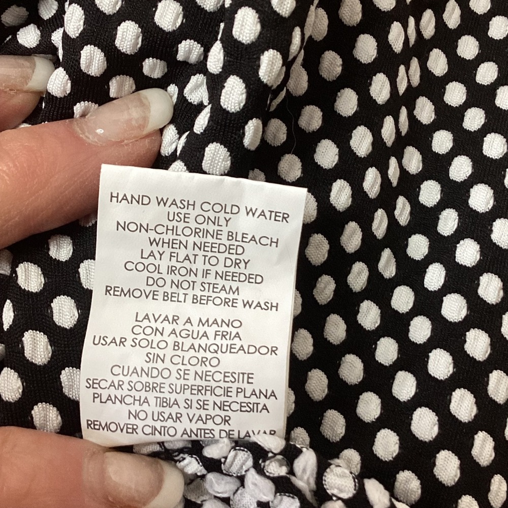 Accidentally‎ in Love Women's XL Pink Black Polka Dot Bow Back Dress - Picture 6 of 8